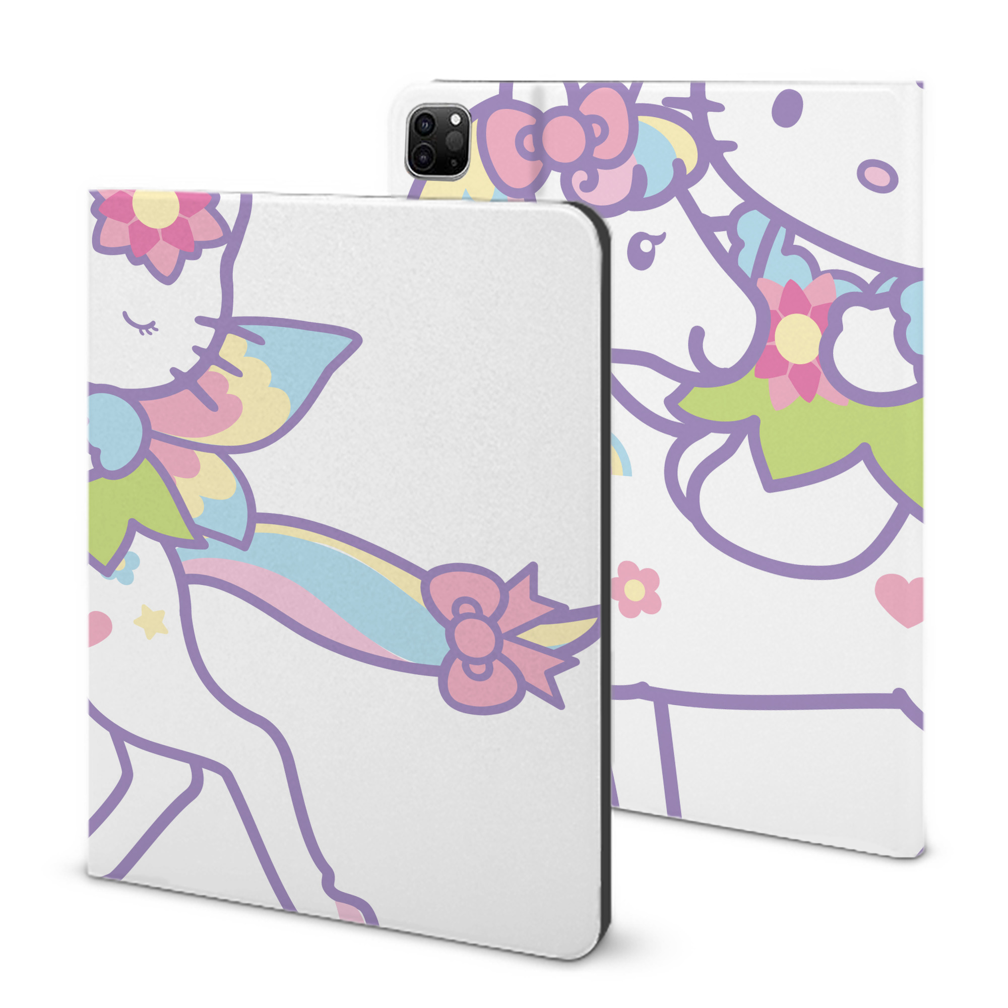 （画像用） Hello Kitty ハローキティ IPad ケース ブック型 PUレザー TPU 耐衝撃 軽量 薄型 ペン収納なし 全面保護 IPad 各モデル対応
